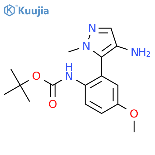 tert-butyl N-2-(4-amino-1-methyl-1H-pyrazol-5-yl)-4-methoxyphenylcarbamate structure