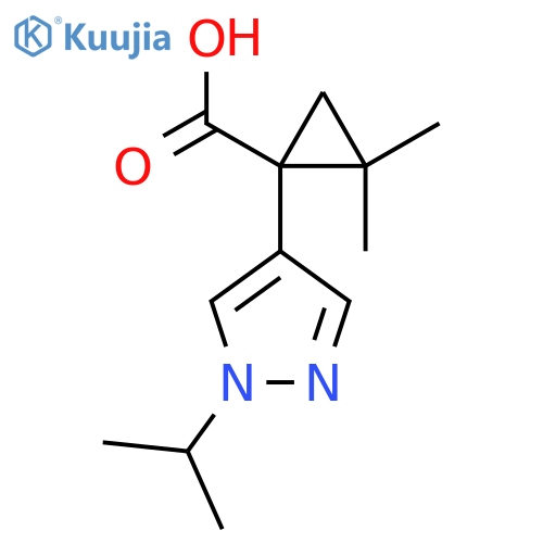 2,2-dimethyl-1-1-(propan-2-yl)-1H-pyrazol-4-ylcyclopropane-1-carboxylic acid structure