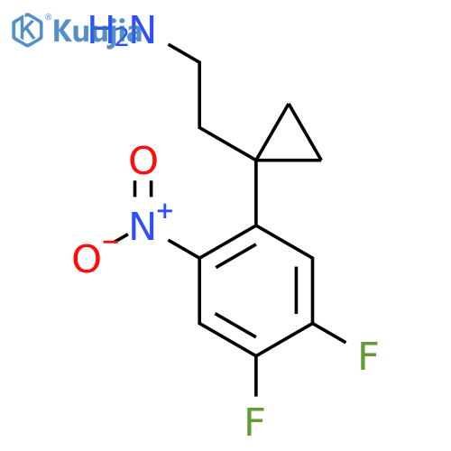 2-1-(4,5-difluoro-2-nitrophenyl)cyclopropylethan-1-amine structure
