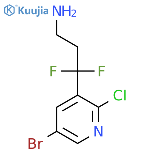 3-(5-bromo-2-chloropyridin-3-yl)-3,3-difluoropropan-1-amine structure