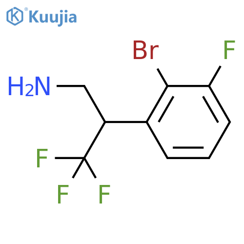 2-(2-bromo-3-fluorophenyl)-3,3,3-trifluoropropan-1-amine structure
