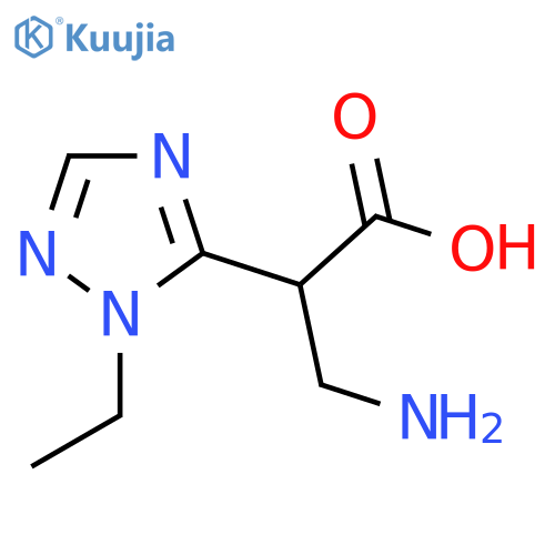 3-amino-2-(1-ethyl-1H-1,2,4-triazol-5-yl)propanoic acid structure
