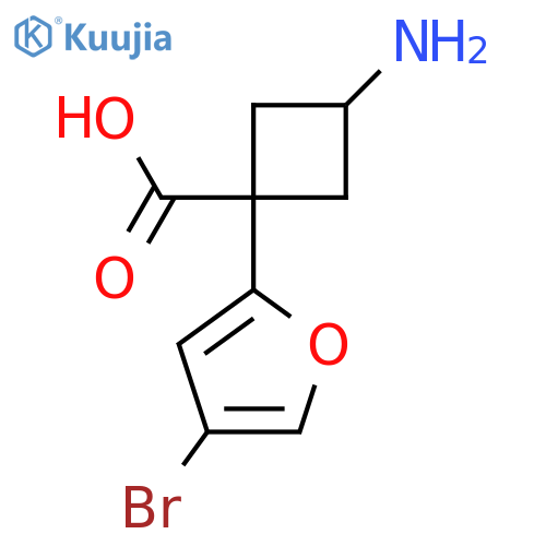 3-amino-1-(4-bromofuran-2-yl)cyclobutane-1-carboxylic acid structure