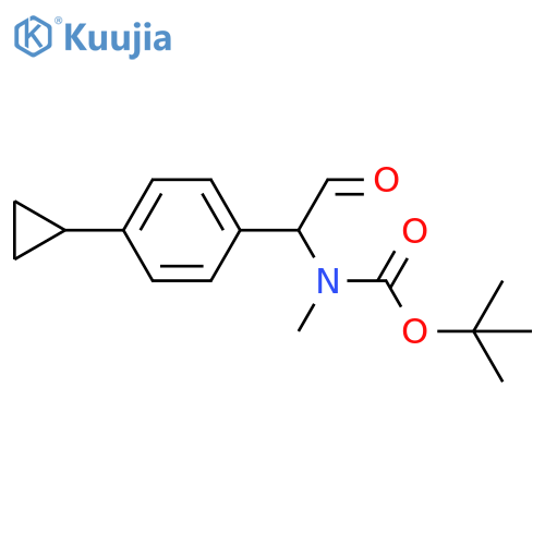 tert-butyl N-1-(4-cyclopropylphenyl)-2-oxoethyl-N-methylcarbamate structure