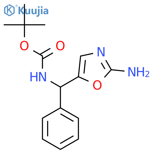 tert-butyl N-(2-amino-1,3-oxazol-5-yl)(phenyl)methylcarbamate structure