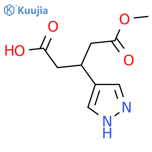 5-methoxy-5-oxo-3-(1H-pyrazol-4-yl)pentanoic acid structure
