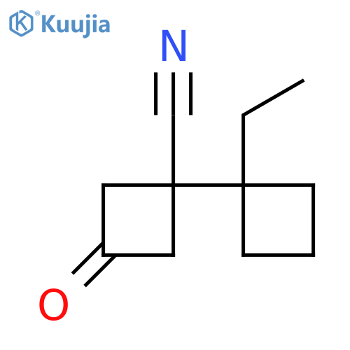 1-(1-ethylcyclobutyl)-3-oxocyclobutane-1-carbonitrile structure