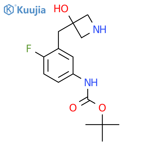 tert-butyl N-{4-fluoro-3-(3-hydroxyazetidin-3-yl)methylphenyl}carbamate structure