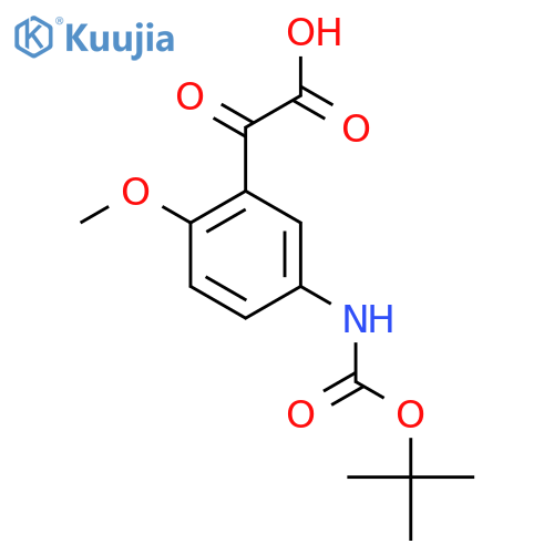 2-(5-{(tert-butoxy)carbonylamino}-2-methoxyphenyl)-2-oxoacetic acid structure