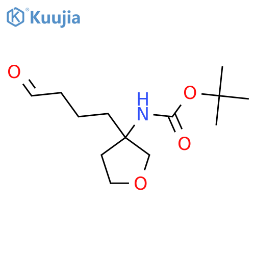 tert-butyl N-3-(4-oxobutyl)oxolan-3-ylcarbamate structure