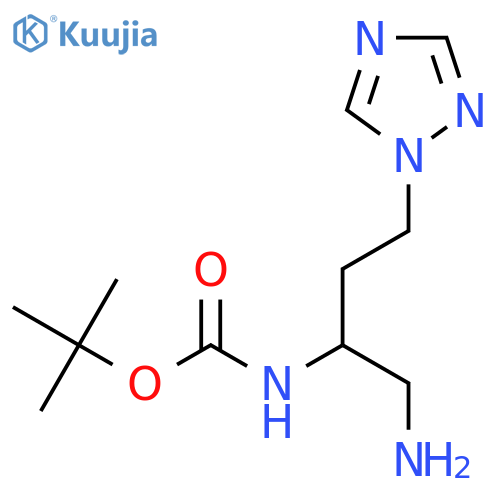 tert-butyl N-1-amino-4-(1H-1,2,4-triazol-1-yl)butan-2-ylcarbamate structure