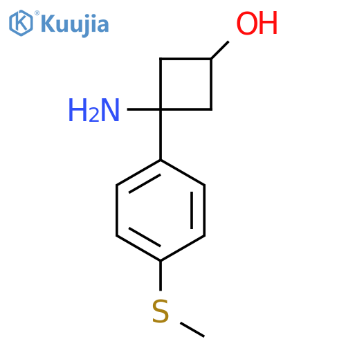 3-amino-3-4-(methylsulfanyl)phenylcyclobutan-1-ol structure
