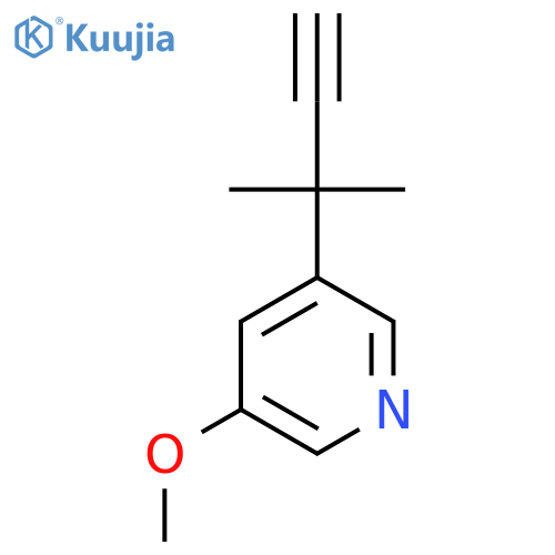 3-methoxy-5-(2-methylbut-3-yn-2-yl)pyridine structure