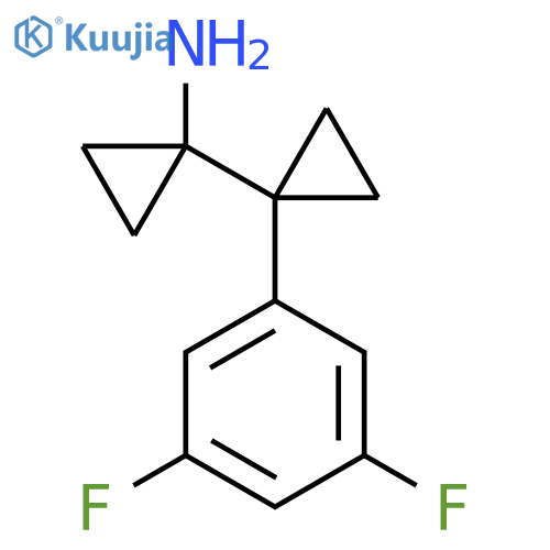 1-1-(3,5-difluorophenyl)cyclopropylcyclopropan-1-amine structure