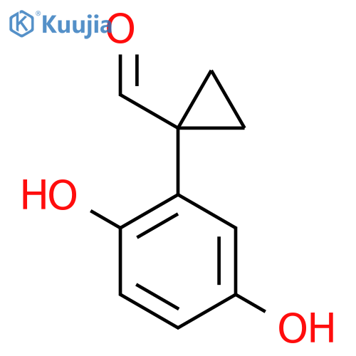 1-(2,5-dihydroxyphenyl)cyclopropane-1-carbaldehyde structure
