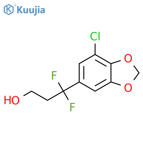 3-(7-chloro-1,3-dioxaindan-5-yl)-3,3-difluoropropan-1-ol structure