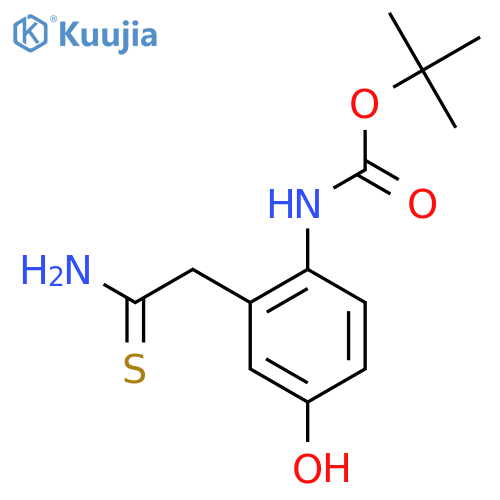 tert-butyl N-2-(carbamothioylmethyl)-4-hydroxyphenylcarbamate structure
