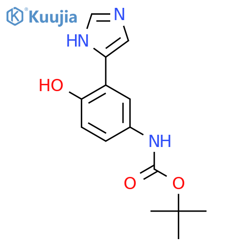 tert-butyl N-4-hydroxy-3-(1H-imidazol-4-yl)phenylcarbamate structure
