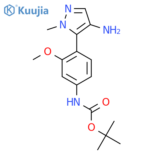 tert-butyl N-4-(4-amino-1-methyl-1H-pyrazol-5-yl)-3-methoxyphenylcarbamate structure