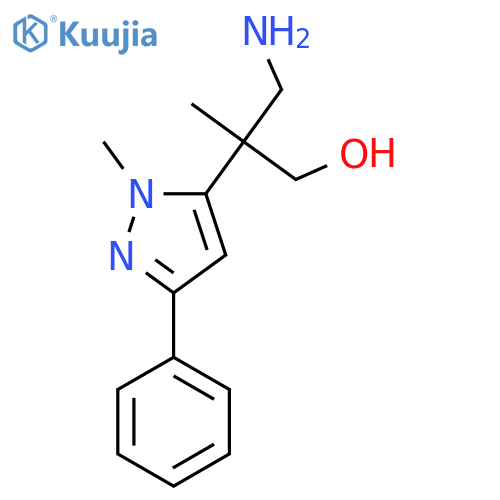 3-amino-2-methyl-2-(1-methyl-3-phenyl-1H-pyrazol-5-yl)propan-1-ol structure