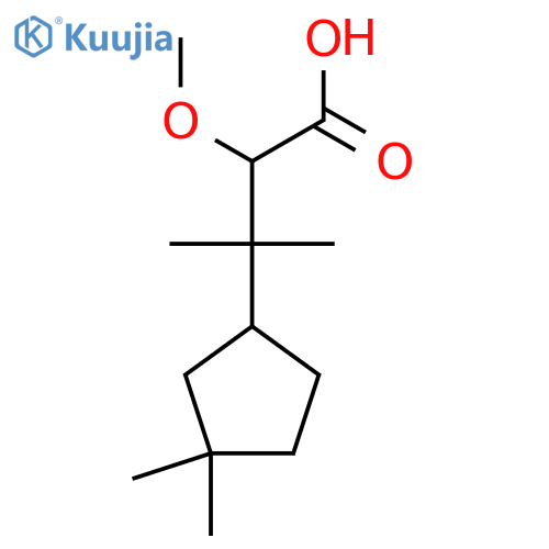 3-(3,3-dimethylcyclopentyl)-2-methoxy-3-methylbutanoic acid structure