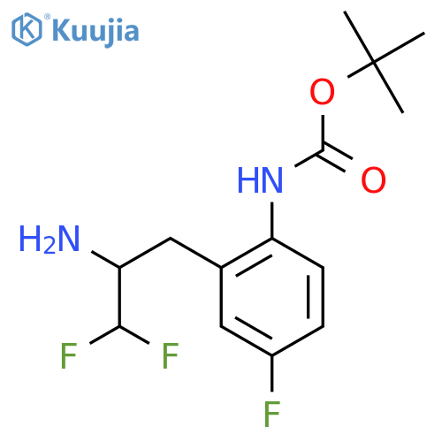 tert-butyl N-2-(2-amino-3,3-difluoropropyl)-4-fluorophenylcarbamate structure