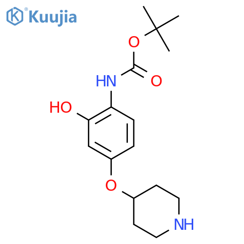 tert-butyl N-2-hydroxy-4-(piperidin-4-yloxy)phenylcarbamate structure