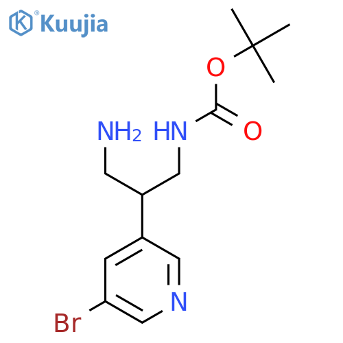 tert-butyl N-3-amino-2-(5-bromopyridin-3-yl)propylcarbamate structure