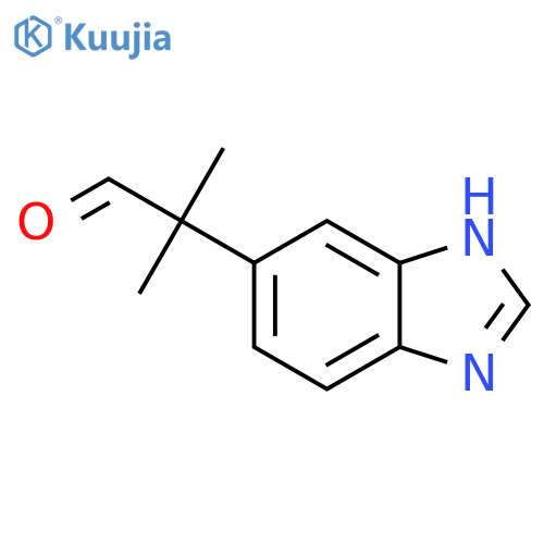 2-(1H-1,3-benzodiazol-5-yl)-2-methylpropanal structure
