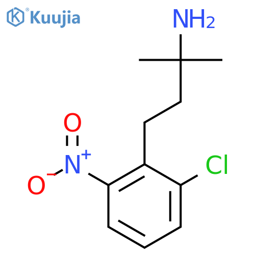 4-(2-chloro-6-nitrophenyl)-2-methylbutan-2-amine structure