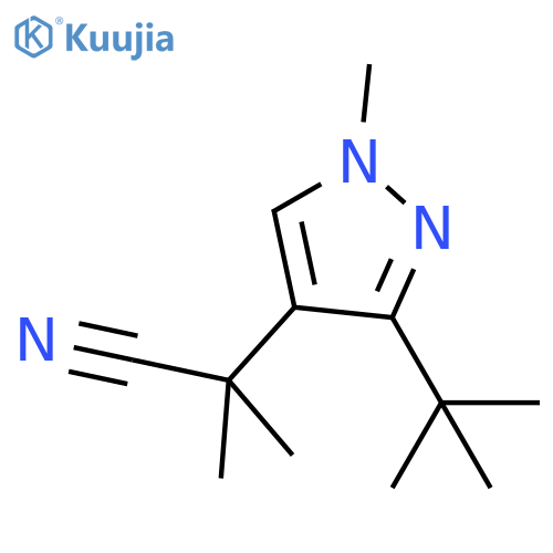 2-(3-tert-butyl-1-methyl-1H-pyrazol-4-yl)-2-methylpropanenitrile structure