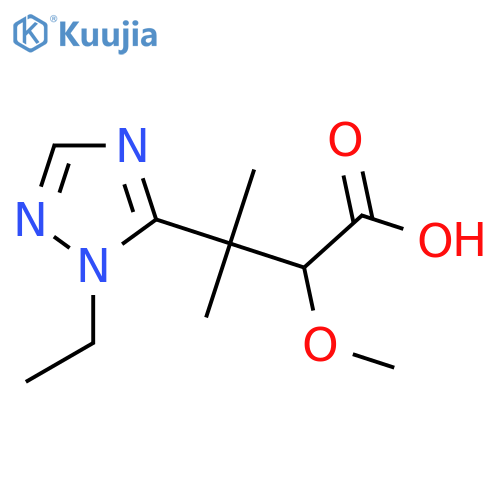 3-(1-ethyl-1H-1,2,4-triazol-5-yl)-2-methoxy-3-methylbutanoic acid structure