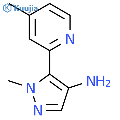 1-methyl-5-(4-methylpyridin-2-yl)-1H-pyrazol-4-amine structure