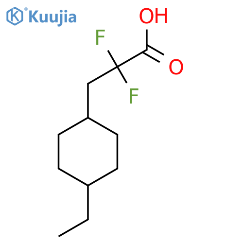 3-(4-ethylcyclohexyl)-2,2-difluoropropanoic acid structure