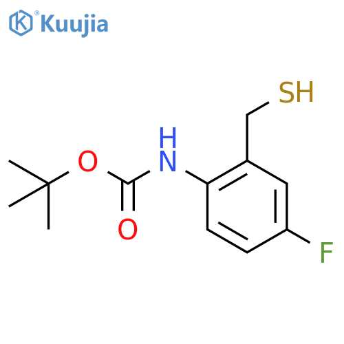 tert-butyl N-4-fluoro-2-(sulfanylmethyl)phenylcarbamate structure