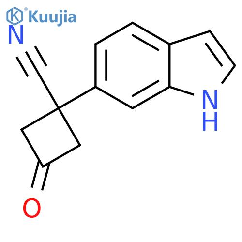 1-(1H-indol-6-yl)-3-oxocyclobutane-1-carbonitrile structure