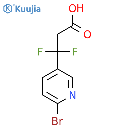 3-(6-bromopyridin-3-yl)-3,3-difluoropropanoic acid structure