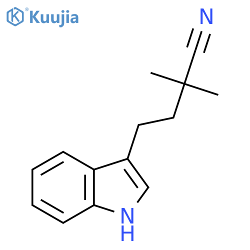 4-(1H-indol-3-yl)-2,2-dimethylbutanenitrile structure