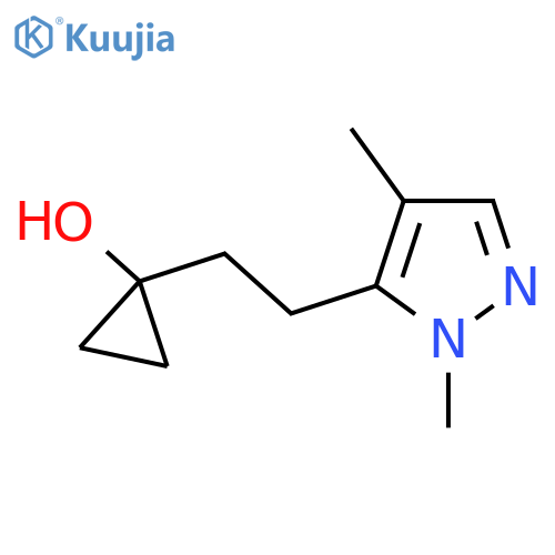 1-2-(1,4-dimethyl-1H-pyrazol-5-yl)ethylcyclopropan-1-ol structure