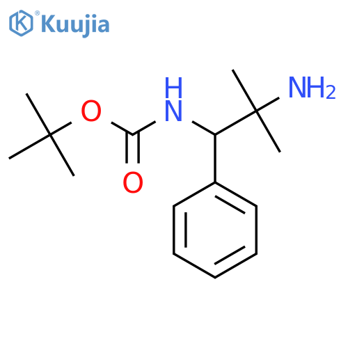 tert-butyl N-(2-amino-2-methyl-1-phenylpropyl)carbamate structure