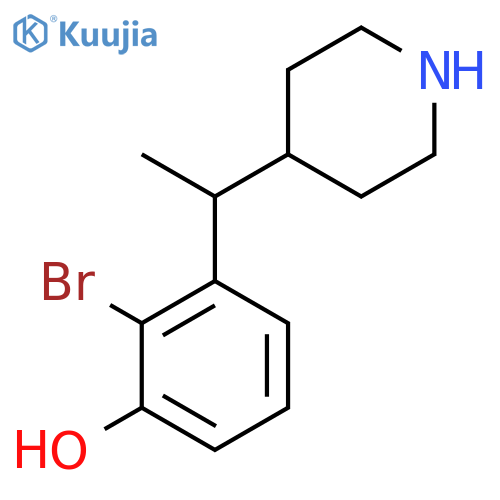2-bromo-3-1-(piperidin-4-yl)ethylphenol structure