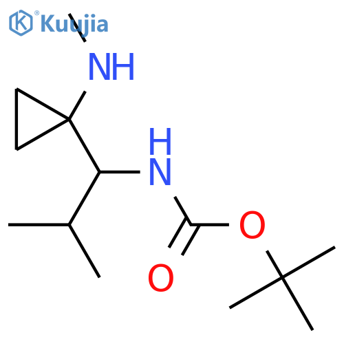 tert-butyl N-{2-methyl-1-1-(methylamino)cyclopropylpropyl}carbamate structure
