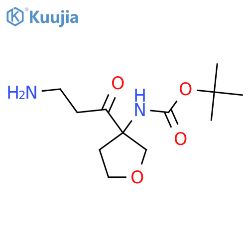 tert-butyl N-3-(3-aminopropanoyl)oxolan-3-ylcarbamate structure