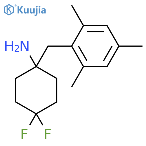 4,4-difluoro-1-(2,4,6-trimethylphenyl)methylcyclohexan-1-amine structure