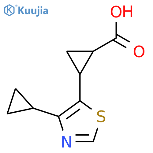 2-(4-cyclopropyl-1,3-thiazol-5-yl)cyclopropane-1-carboxylic acid structure