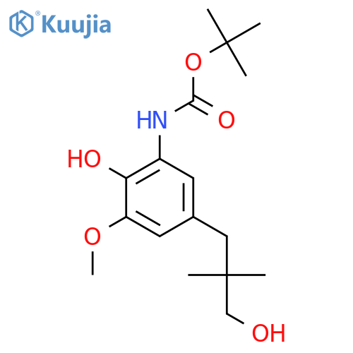 tert-butyl N-2-hydroxy-5-(3-hydroxy-2,2-dimethylpropyl)-3-methoxyphenylcarbamate structure