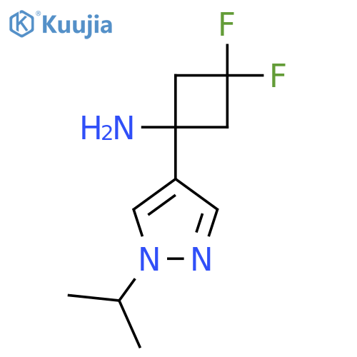 3,3-difluoro-1-1-(propan-2-yl)-1H-pyrazol-4-ylcyclobutan-1-amine structure