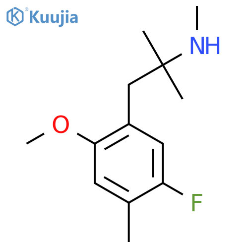 1-(5-fluoro-2-methoxy-4-methylphenyl)-2-methylpropan-2-yl(methyl)amine structure