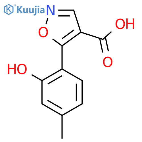 5-(2-hydroxy-4-methylphenyl)-1,2-oxazole-4-carboxylic acid structure