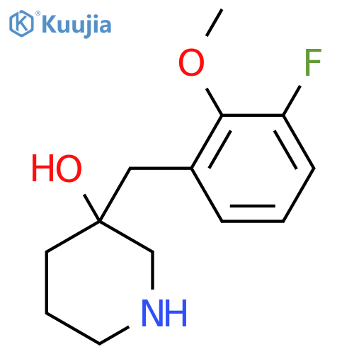 3-(3-fluoro-2-methoxyphenyl)methylpiperidin-3-ol structure